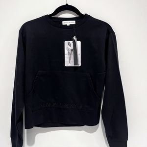 Kendall & kylie Women's Black Lightweight Sweatshirt Size M NWT